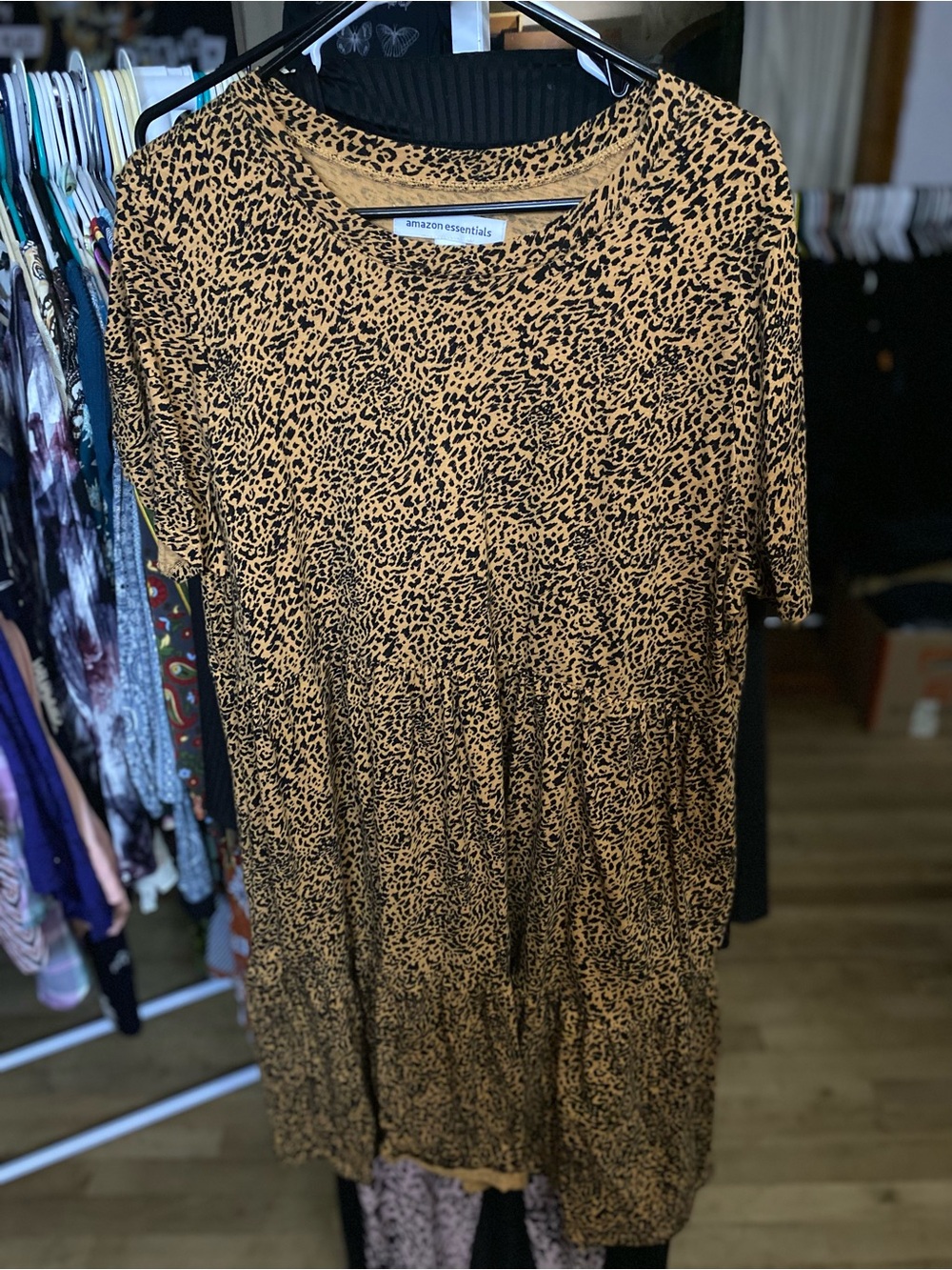 Leopard Print Midi Leopard Print Dress with pockets